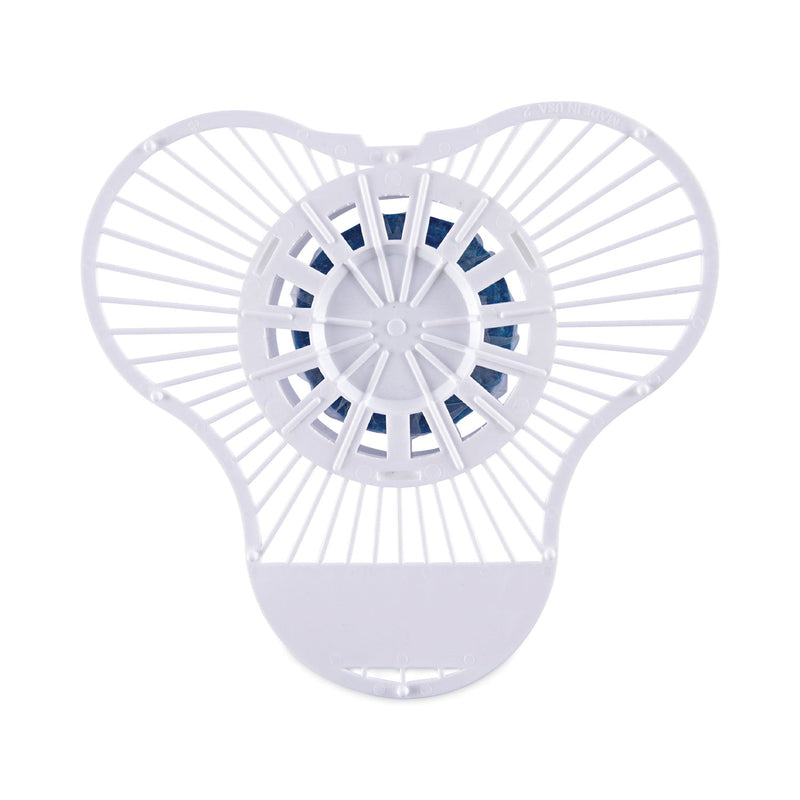 Boardwalk Urinal Screen with Non-Para Cleaner Block, Green Apple Scent, 3.25 oz, Blue/White, 12/Box