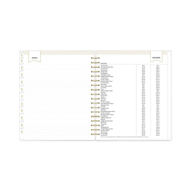 Blue Sky Day Designer Daily/Monthly Frosted Planner, Rugby Stripe Artwork, 10x8, Black/White Cover, 12-Month (July to June): 2022-2023