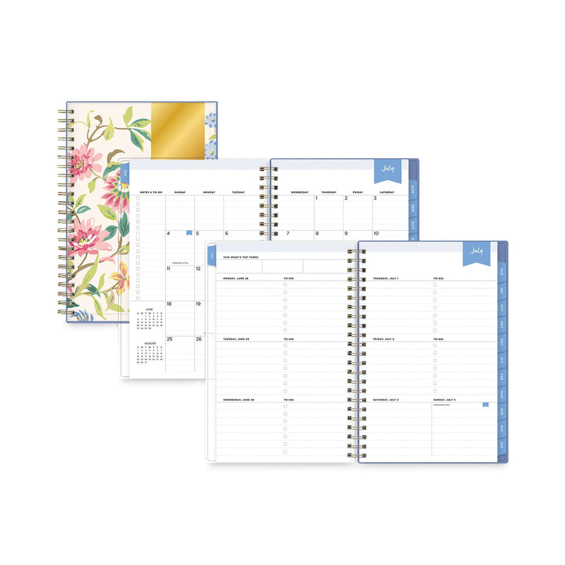 Blue Sky Day Designer Climbing Floral Blush Create-Your-Own Cover Weekly/Monthly Planner, 8 x 5, 12-Month (July-June): 2022-2023