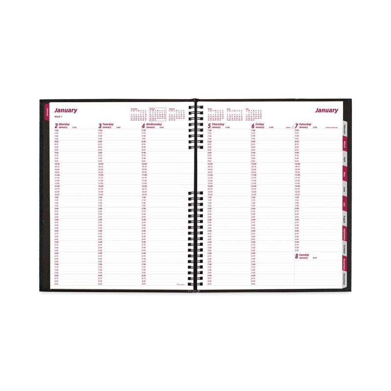 Brownline CoilPro Weekly Appointment Book in Columnar Format, 11 x 8.5, Black Cover, 12-Month (Jan to Dec): 2023