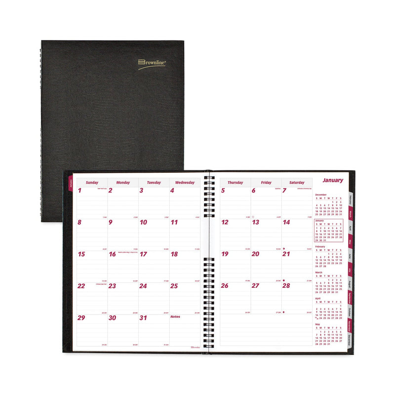 Brownline CoilPro 14-Month Ruled Monthly Planner, 11 x 8.5, Black Cover, 14-Month (Dec to Jan): 2022 to 2024