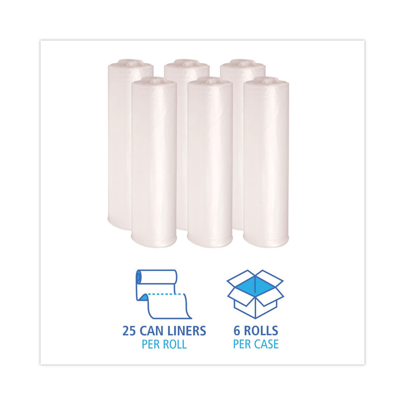Boardwalk High-Density Can Liners, 45 gal, 19 microns, 40" x 46", Natural, 150/Carton