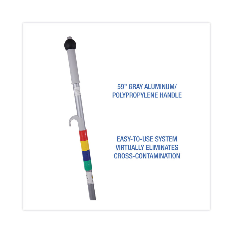 Boardwalk Bucketless Microfiber Mop System, 5 x 18 Blue Microfiber Head, 59" Gray Aluminum/Polypropylene Handle