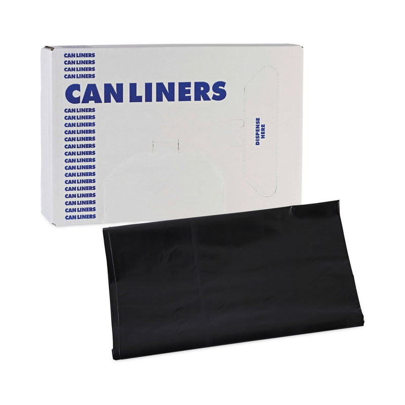 Boardwalk Linear Low Density Industrial Can Liners, 45 gal, 1.7 mil, 40 x 46, Black, 100/Carton