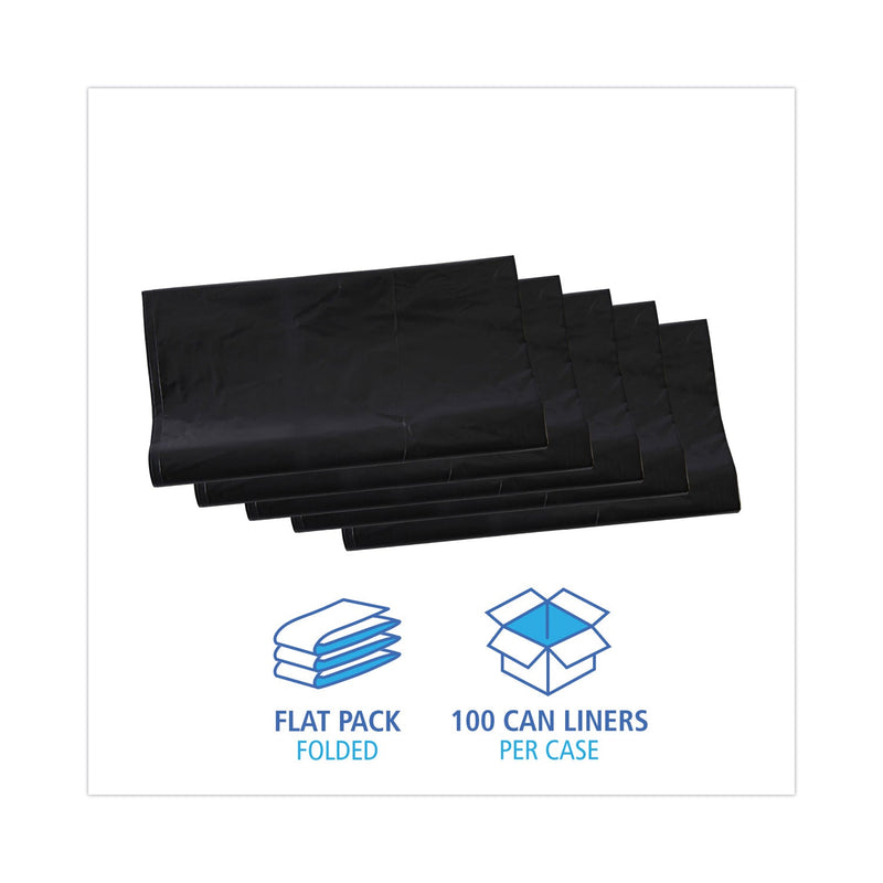Boardwalk Linear Low Density Industrial Can Liners, 56 gal, 1.7 mil, 43 x 47, Black, 100/Carton