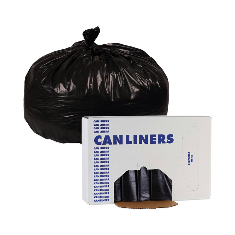 Boardwalk Linear Low Density Industrial Can Liners, 56 gal, 1.7 mil, 43 x 47, Black, 100/Carton