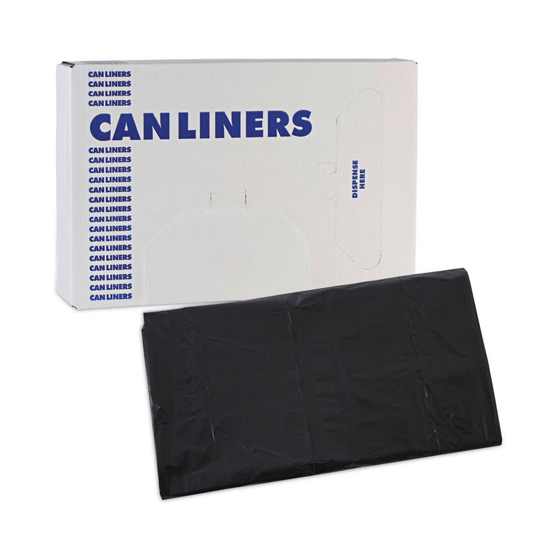 Boardwalk Linear Low Density Industrial Can Liners, 45 gal, 0.7 mil, 40 x 46, Black, 100/Carton