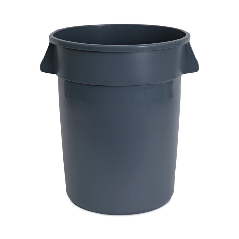 Boardwalk Round Waste Receptacle, LLDPE, 32 gal, Gray