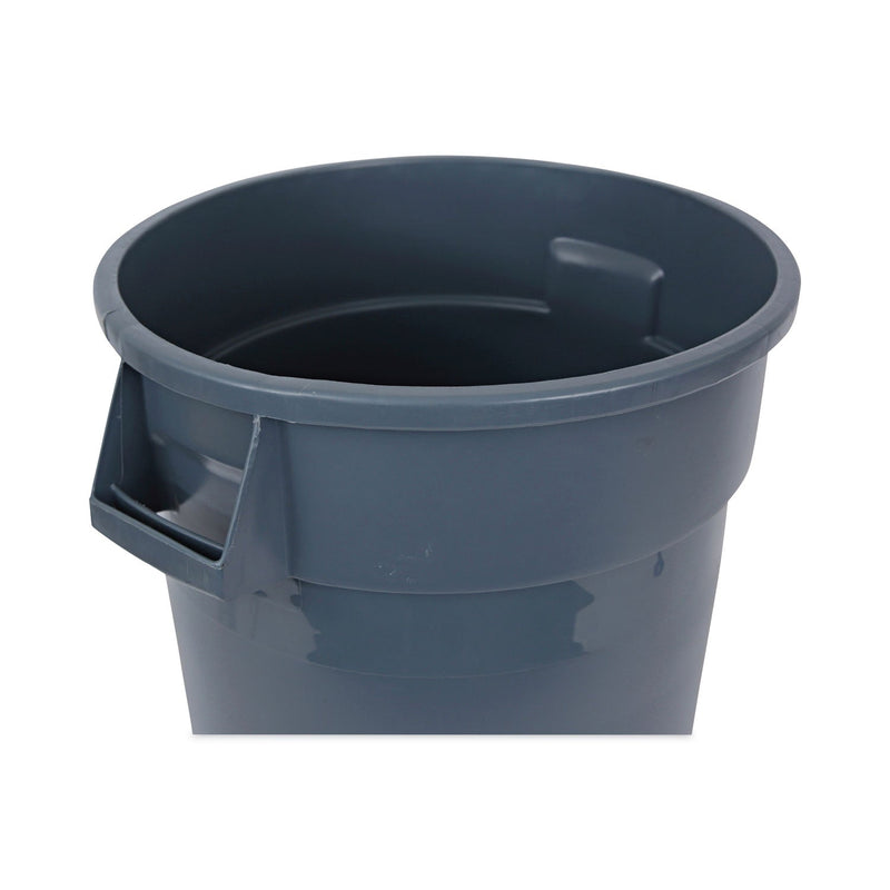 Boardwalk Round Waste Receptacle, LLDPE, 32 gal, Gray