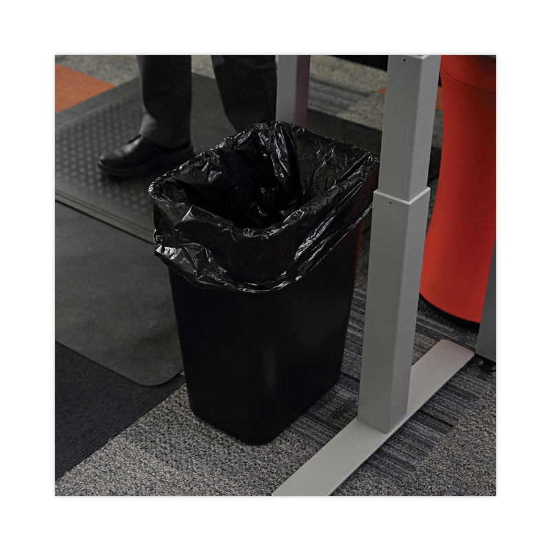 Boardwalk Low-Density Waste Can Liners, 16 gal, 1 mil, 24 x 32, Black, 10 Bags/Roll, 15 Rolls/Carton