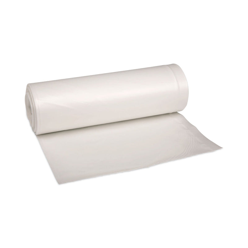 Boardwalk Low-Density Waste Can Liners, 33 gal, 0.6 mil, 33 x 39, White, 6 Rolls of 25 Bags