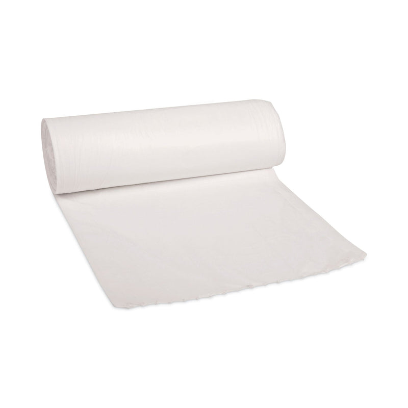 Boardwalk Low Density Repro Can Liners, 55 gal, 0.63 mil, 38" x 58", White, 10 Bags/Roll, 10 Rolls/Carton