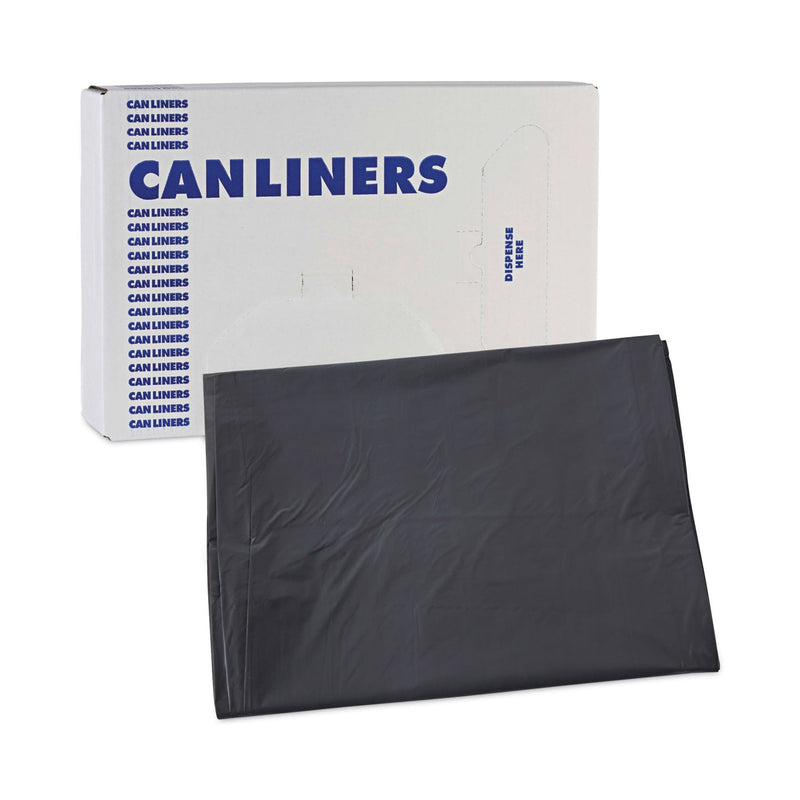 Boardwalk Linear Low Density Industrial Can Liners, 60 gal, 1.1 mil, 38 x 58, Gray, 100/Carton