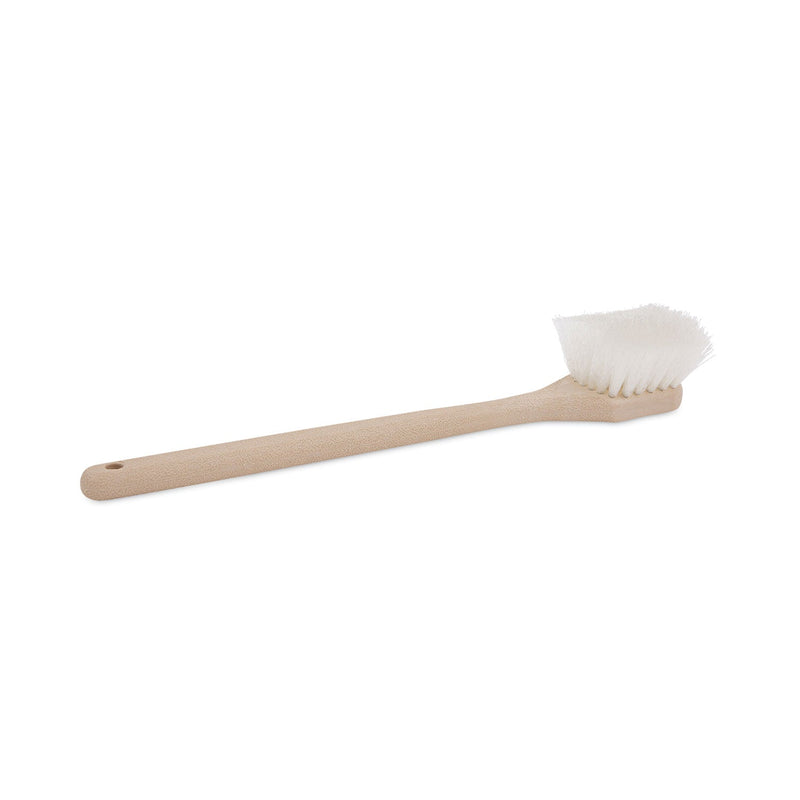 Boardwalk Utility Brush, Cream Nylon Bristles, 5.5" Brush, 14.5" Tan Plastic Handle