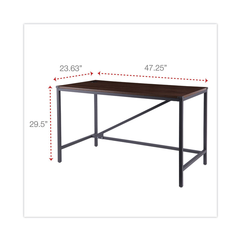Alera Industrial Series Table Desk, 47.25" x 23.63" x 29.5", Modern Walnut