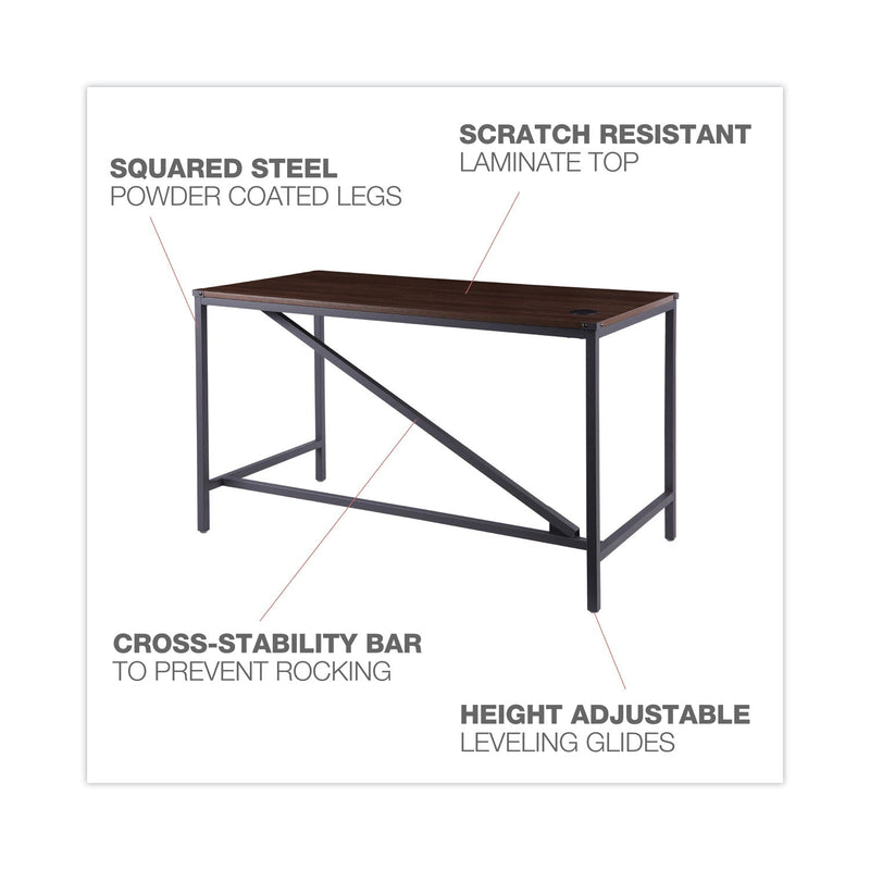 Alera Industrial Series Table Desk, 47.25" x 23.63" x 29.5", Modern Walnut