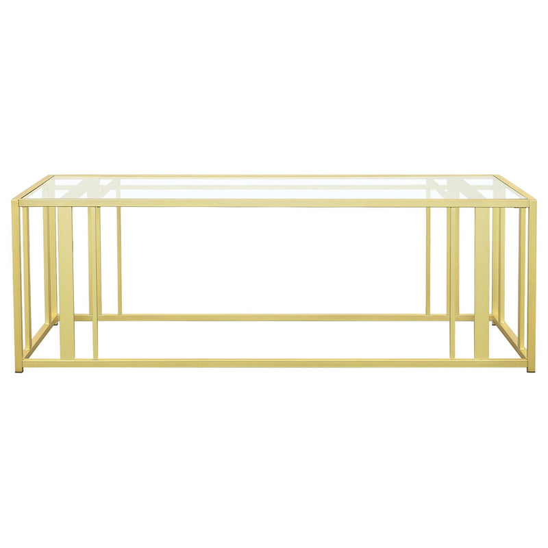 Adri 2-piece Coffee and End Table Set Matte Brass