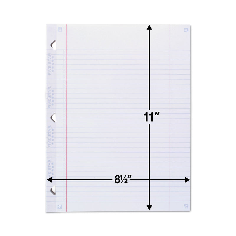 Five Star Reinforced Filler Paper, 3-Hole, 8.5 x 11, College Rule, 100/Pack