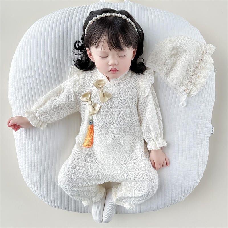 Princess Lace Long-sleeve Children's Romper Bodysuit