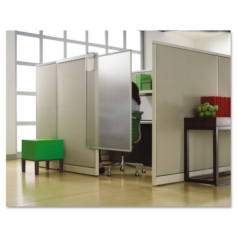 Quartet Workstation Privacy Screen, 36w x 48d, Translucent Clear/Silver