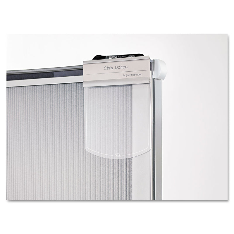Quartet Premium Workstation Privacy Screen, 38w x 64d, Translucent Clear/Silver