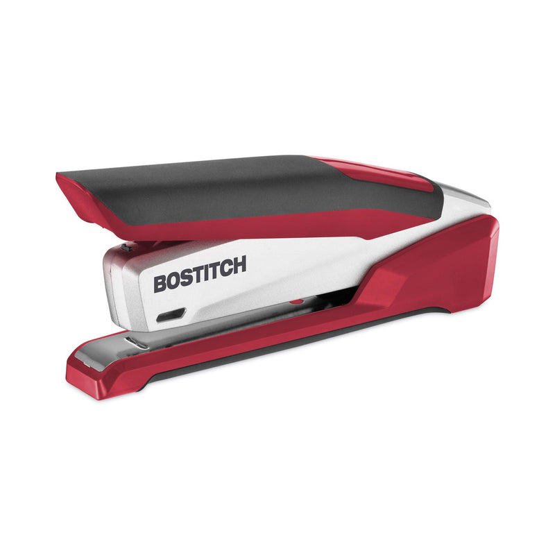 Bostitch InPower Spring-Powered Premium Desktop Stapler, 28-Sheet Capacity, Red/Silver