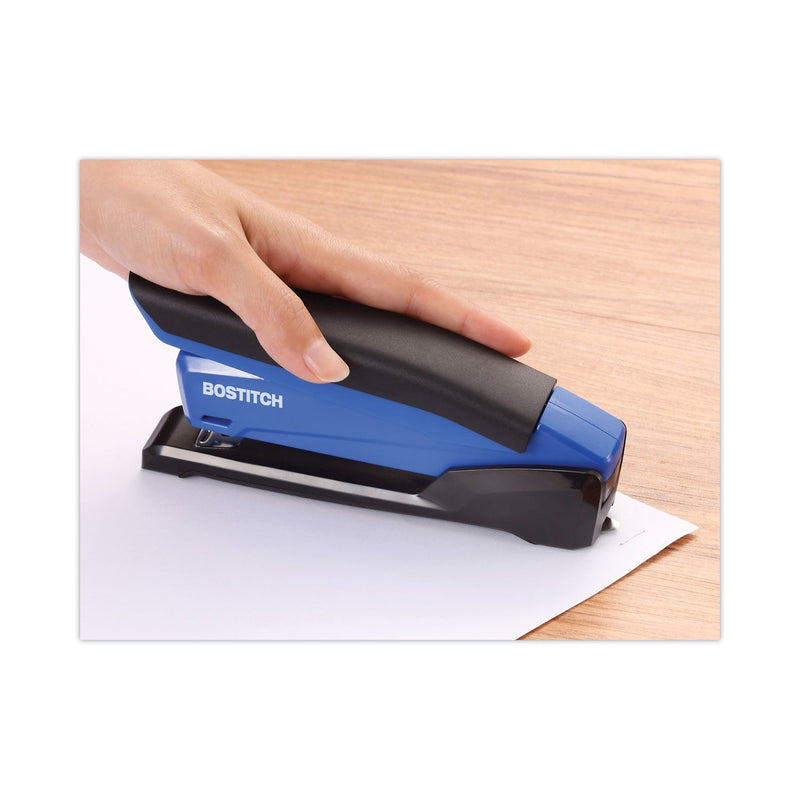 Bostitch InPower Spring-Powered Desktop Stapler, 20-Sheet Capacity, Blue
