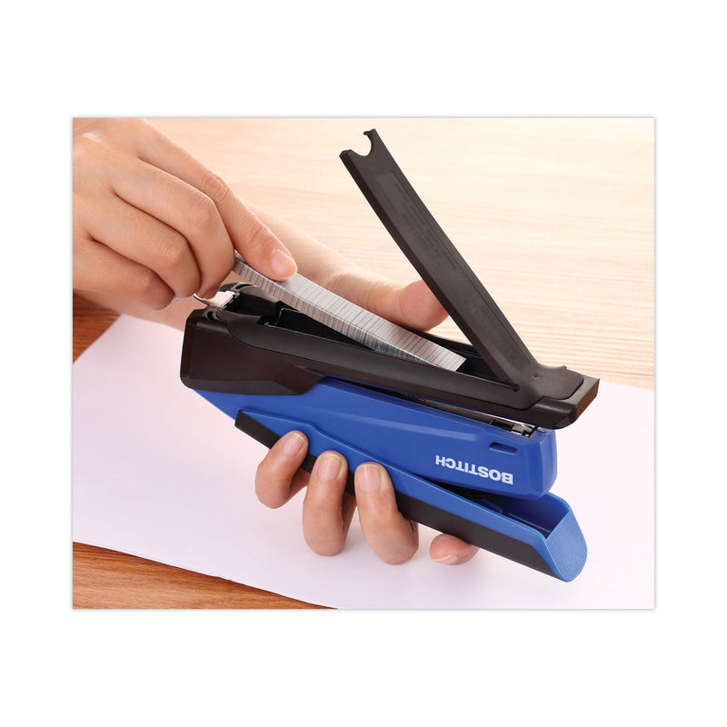 Bostitch InPower Spring-Powered Desktop Stapler, 20-Sheet Capacity, Blue