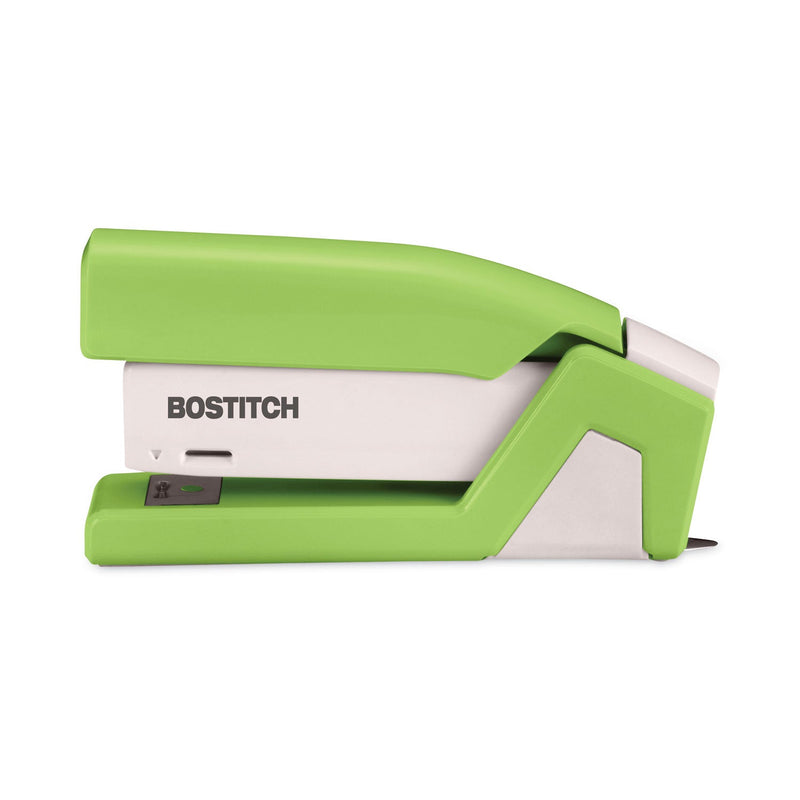 Bostitch InJoy Spring-Powered Compact Stapler, 20-Sheet Capacity, Green