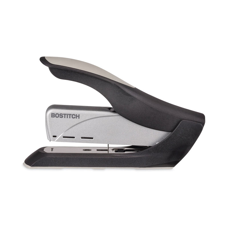 Bostitch Spring-Powered Premium Heavy-Duty Stapler, 65-Sheet Capacity, Black/Silver