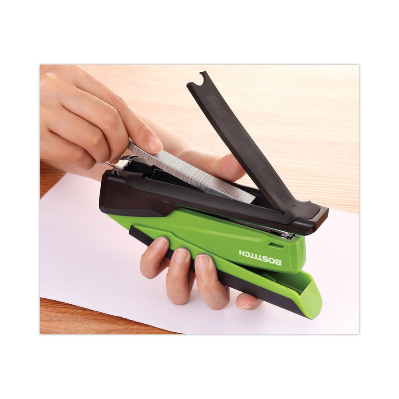 Bostitch InPower Spring-Powered Desktop Stapler, 20-Sheet Capacity, Green