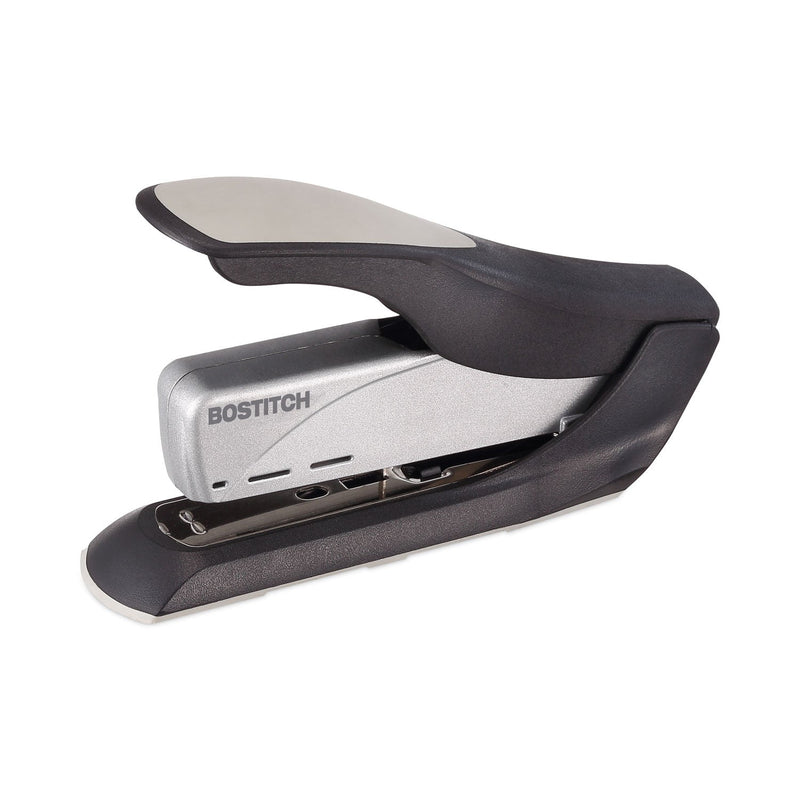 Bostitch Spring-Powered Premium Heavy-Duty Stapler, 65-Sheet Capacity, Black/Silver