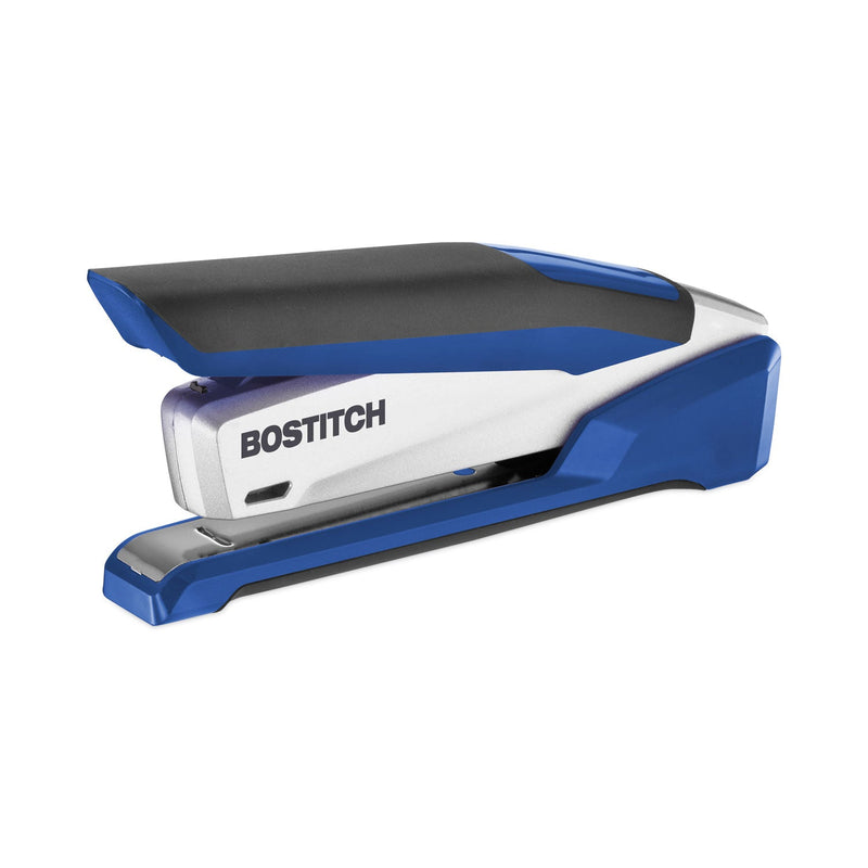 Bostitch InPower Spring-Powered Premium Desktop Stapler, 28-Sheet Capacity, Blue/Silver