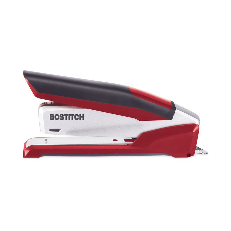 Bostitch InPower Spring-Powered Premium Desktop Stapler, 28-Sheet Capacity, Red/Silver