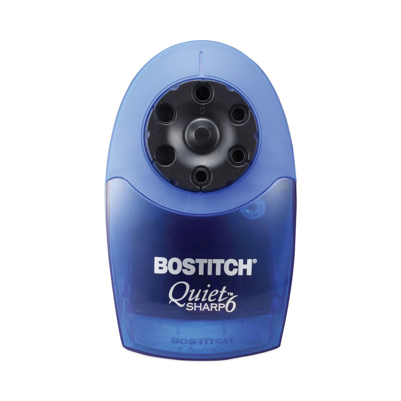 Bostitch QuietSharp 6 Classroom Electric Pencil Sharpener, AC-Powered, 6.13 x 10.69 x 9, Blue
