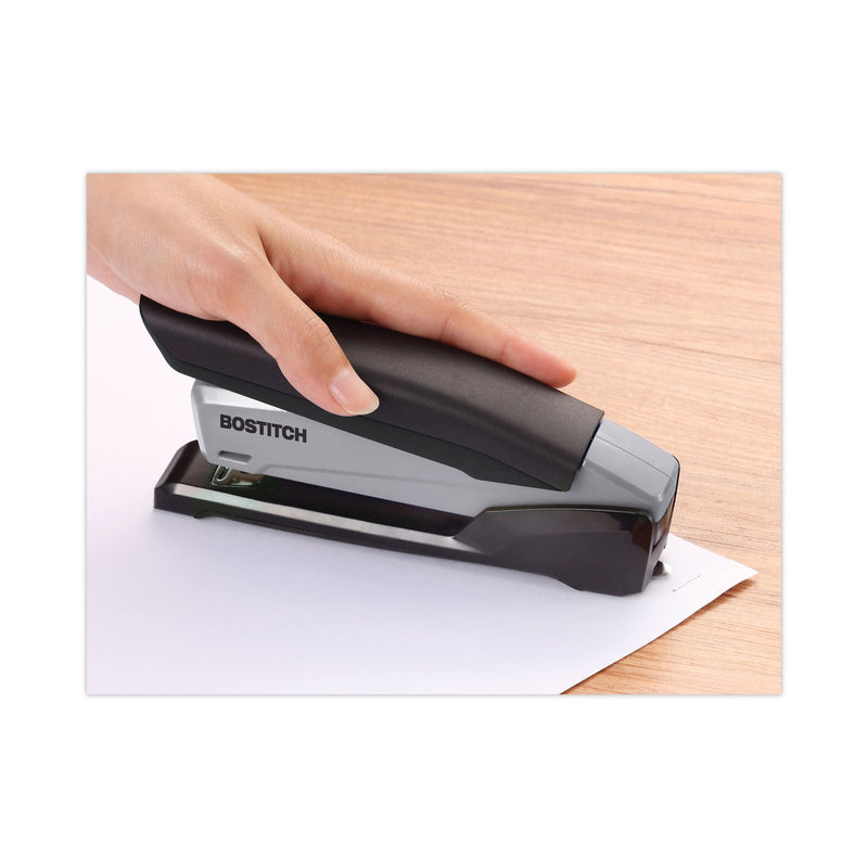Bostitch EcoStapler Spring-Powered Desktop Stapler, 20-Sheet Capacity, Black/Gray