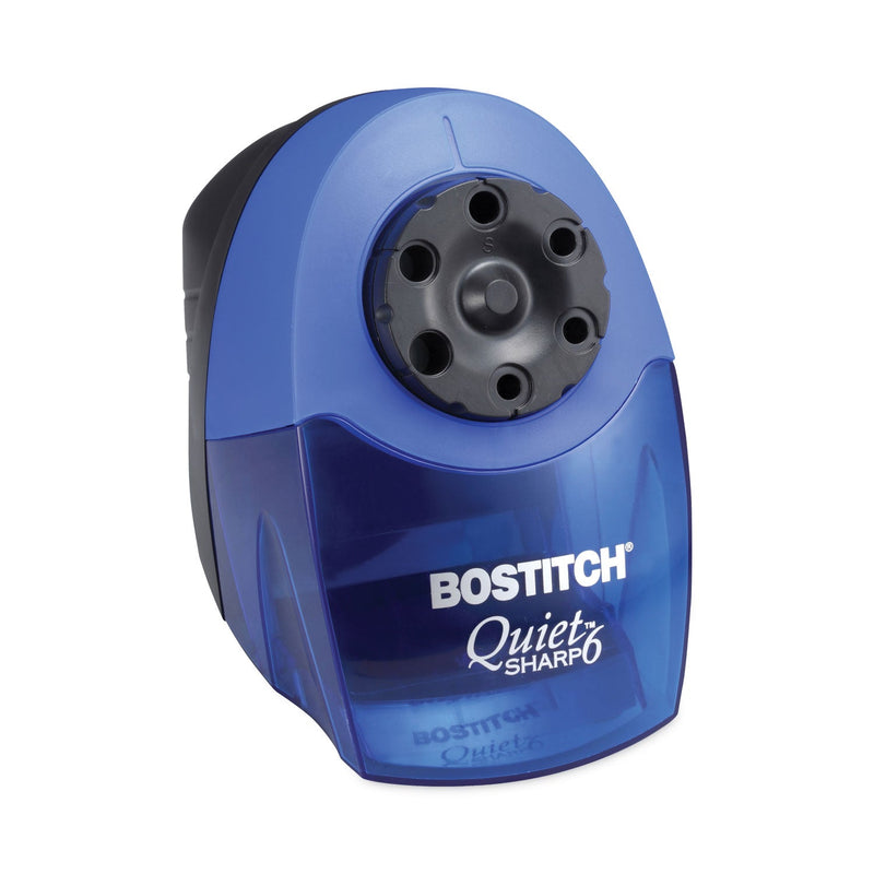Bostitch QuietSharp 6 Classroom Electric Pencil Sharpener, AC-Powered, 6.13 x 10.69 x 9, Blue