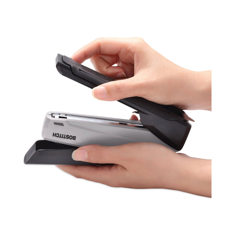 Bostitch EcoStapler Spring-Powered Desktop Stapler, 20-Sheet Capacity, Black/Gray