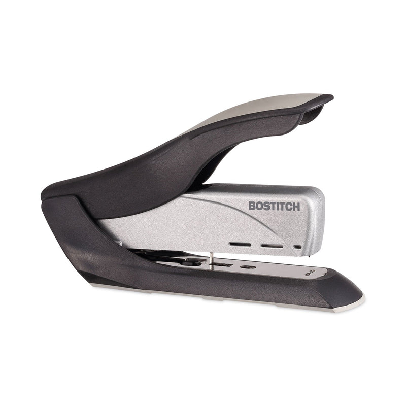 Bostitch Spring-Powered Premium Heavy-Duty Stapler, 65-Sheet Capacity, Black/Silver