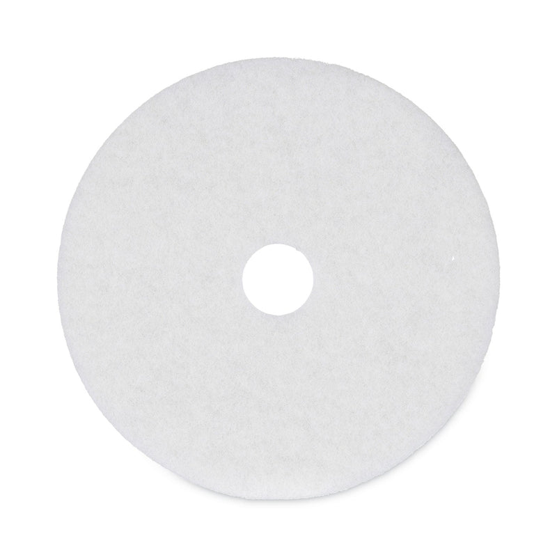 Boardwalk Polishing Floor Pads, 20" Diameter, White, 5/Carton