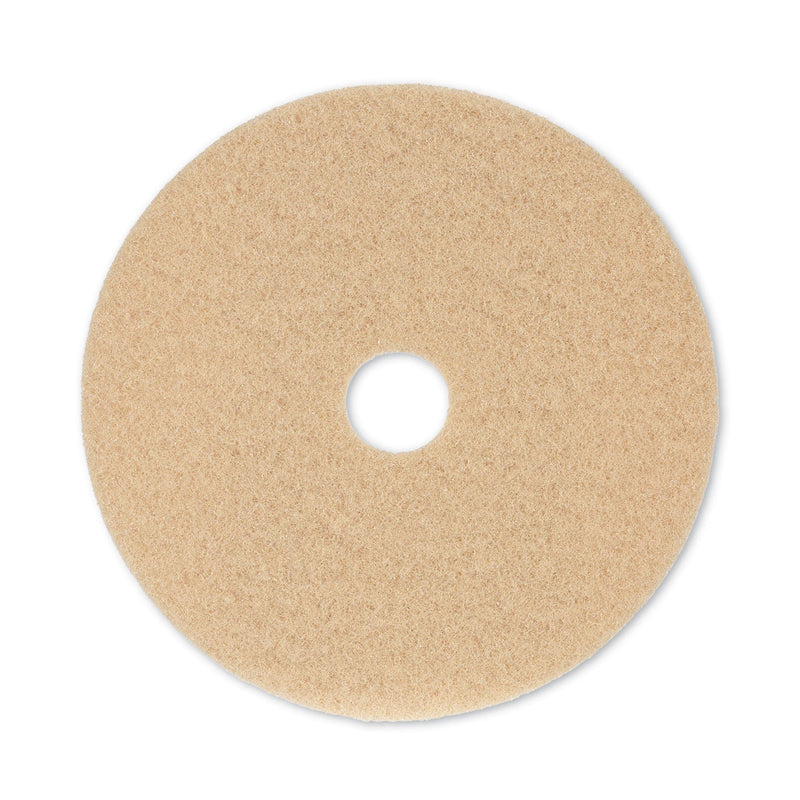 Boardwalk Burnishing Floor Pads, 20" Diameter, Tan, 5/Carton