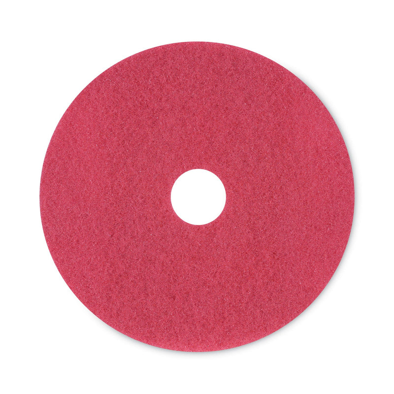 Boardwalk Buffing Floor Pads, 20" Diameter, Red, 5/Carton