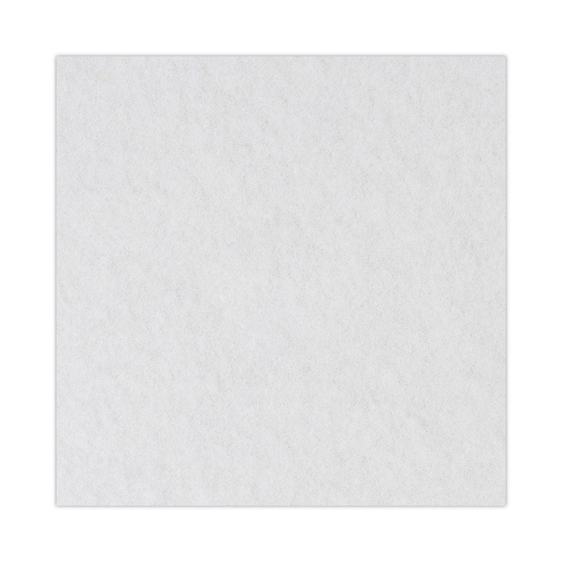 Boardwalk Polishing Floor Pads, 19" Diameter, White, 5/Carton