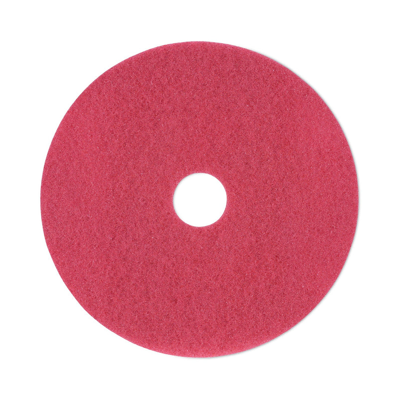 Boardwalk Buffing Floor Pads, 19" Diameter, Red, 5/Carton