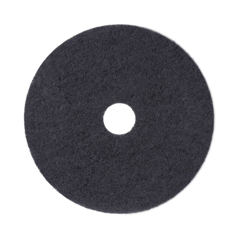 Boardwalk Stripping Floor Pads, 19" Diameter, Black, 5/Carton