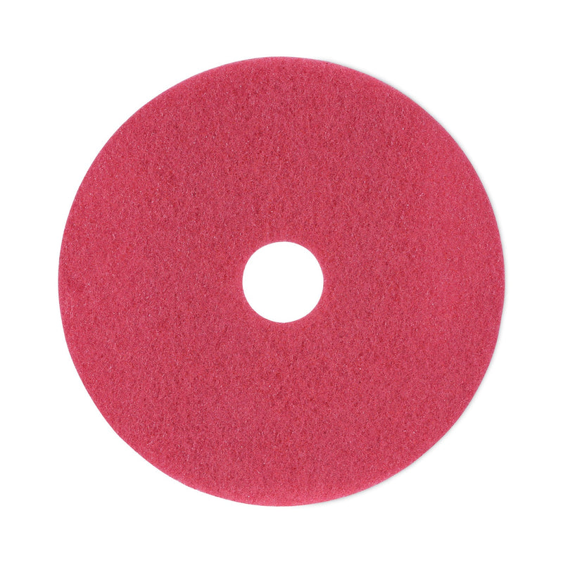 Boardwalk Buffing Floor Pads, 18" Diameter, Red, 5/Carton