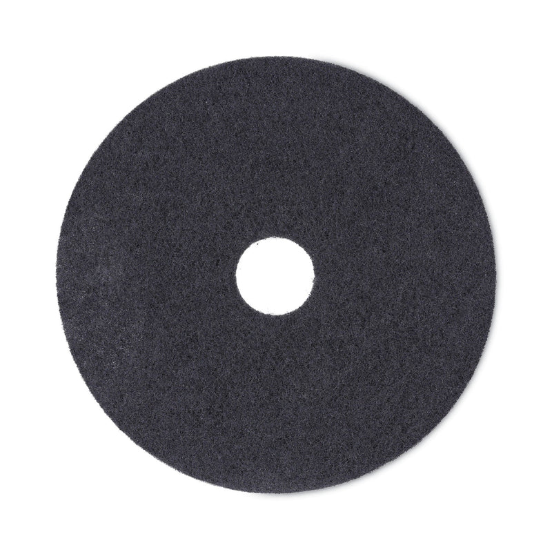 Boardwalk Stripping Floor Pads, 18" Diameter, Black, 5/Carton