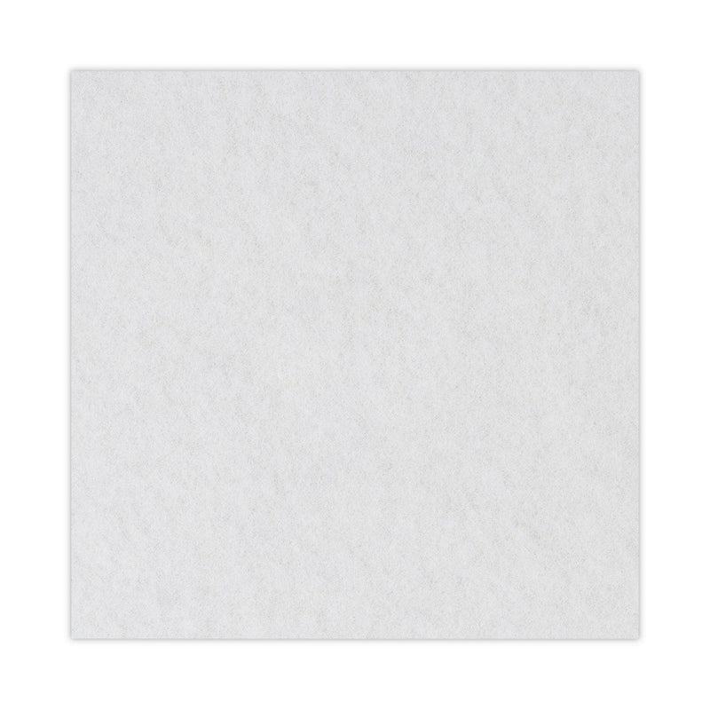 Boardwalk Polishing Floor Pads, 17" Diameter, White, 5/Carton