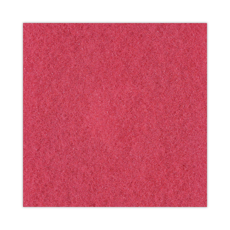 Boardwalk Buffing Floor Pads, 17" Diameter, Red, 5/Carton
