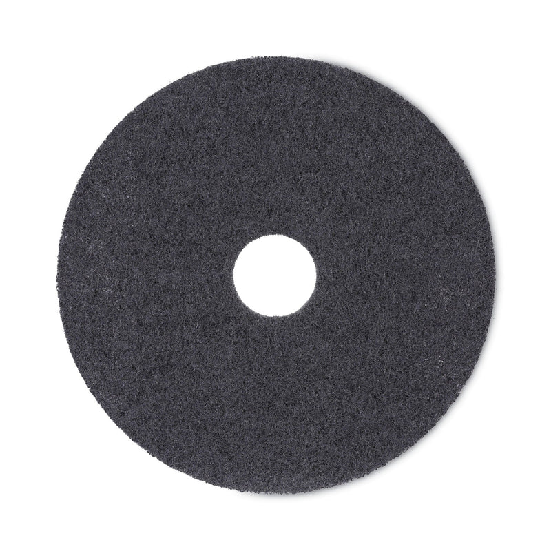 Boardwalk High Performance Stripping Floor Pads, 17" Diameter, Black, 5/Carton